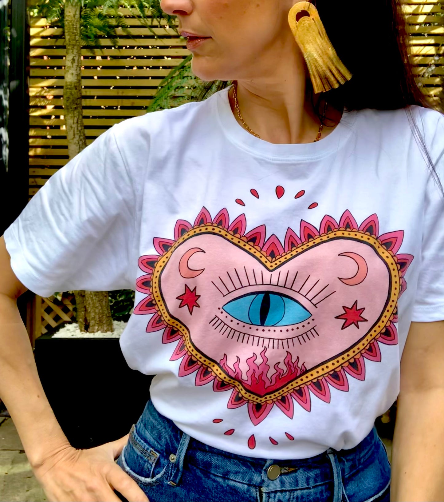 LOVE ME. White short sleeved teeshirt