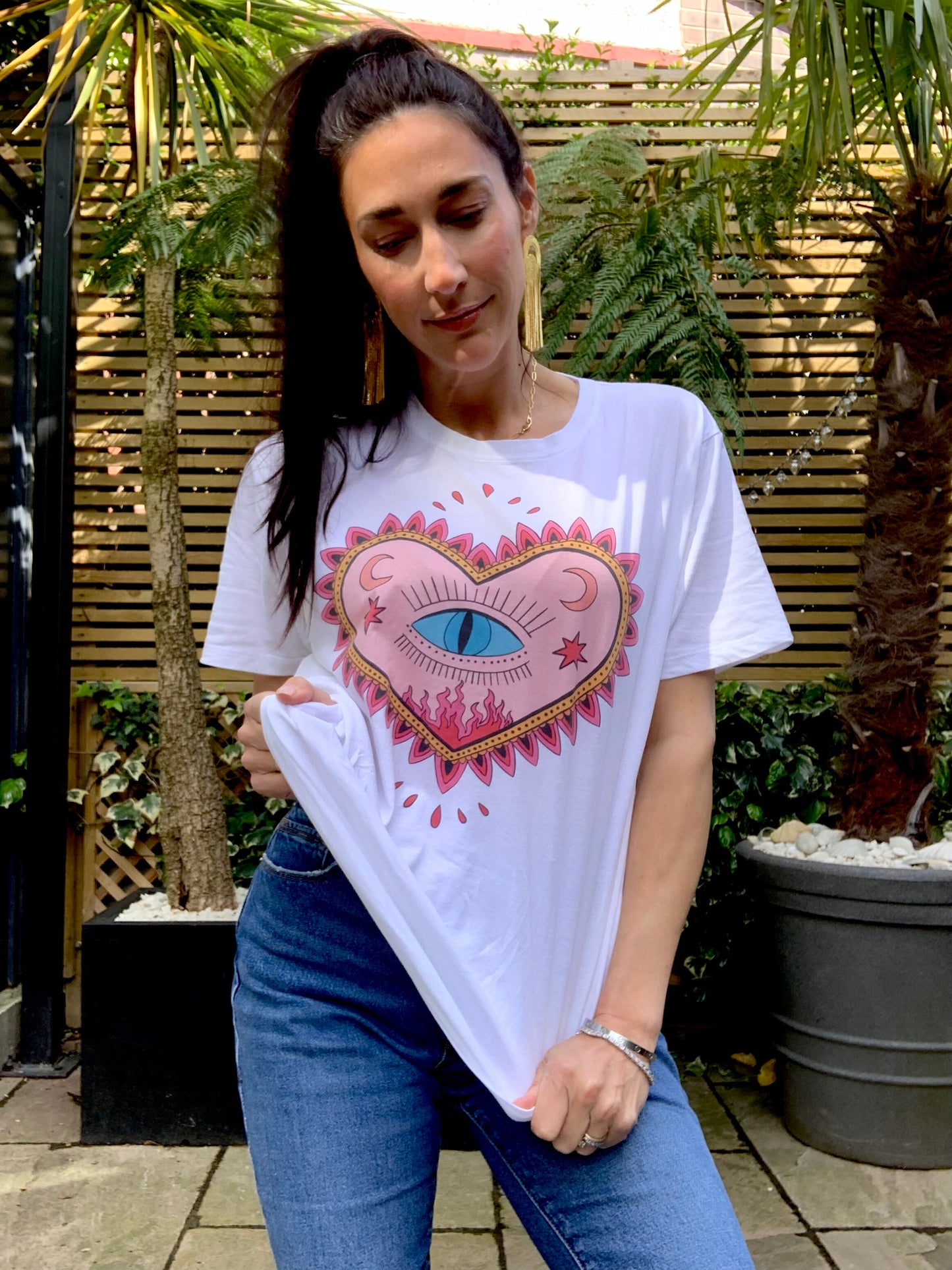LOVE ME. White short sleeved teeshirt