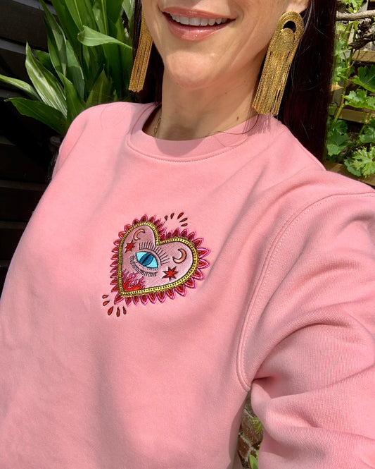 LOVE ME. Organic Sweatshirt - Tea Rose