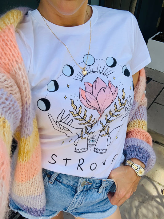 STRONG. White, short sleeved teeshirt