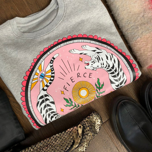 FIERCE. Organic Sweatshirt - Grey Marl