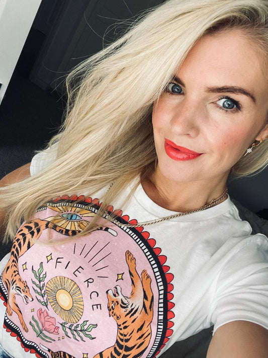 FIERCE. White, short sleeved teeshirt