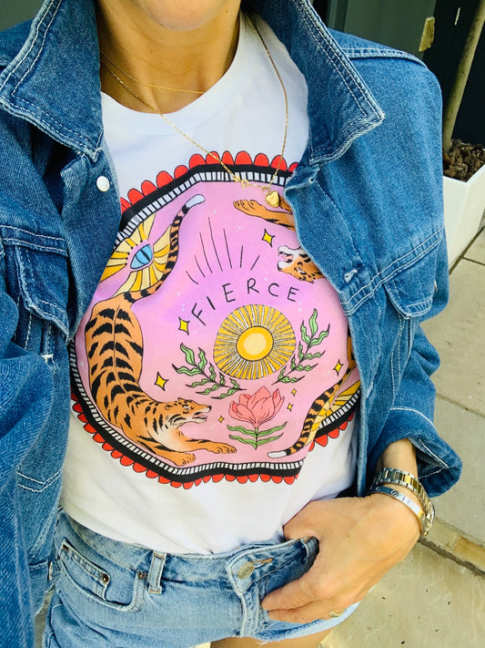 FIERCE. White, short sleeved teeshirt