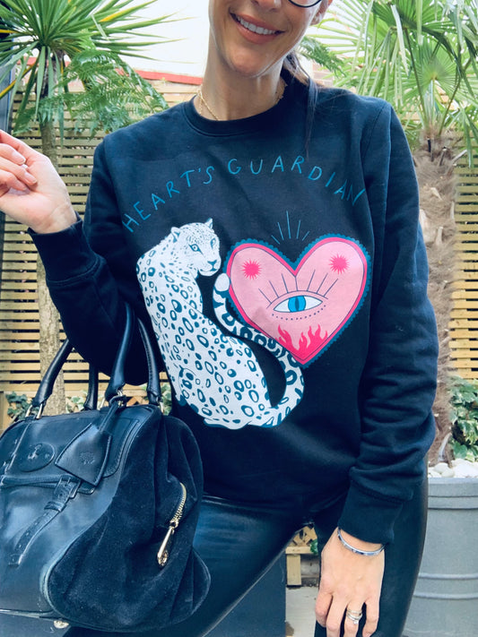 HEART'S GUARDIAN. Organic Sweatshirt - Black