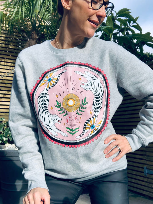 FIERCE. Organic Sweatshirt - Grey Marl