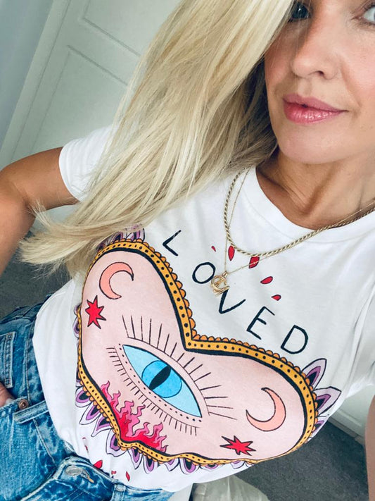 LOVED. White short sleeved teeshirt